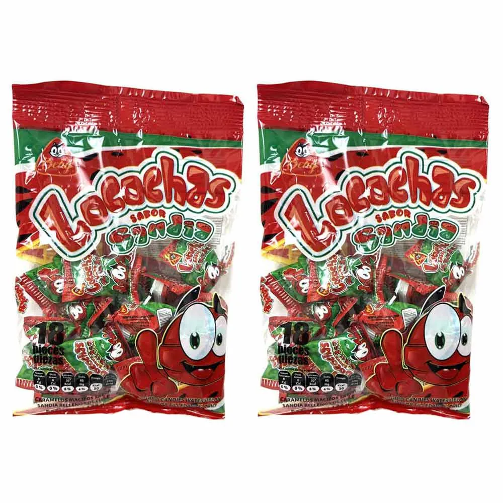 2 Bags Beny Locochas Sandia Hard Candy With Chili Watermelon Flavor Mexican 10oz