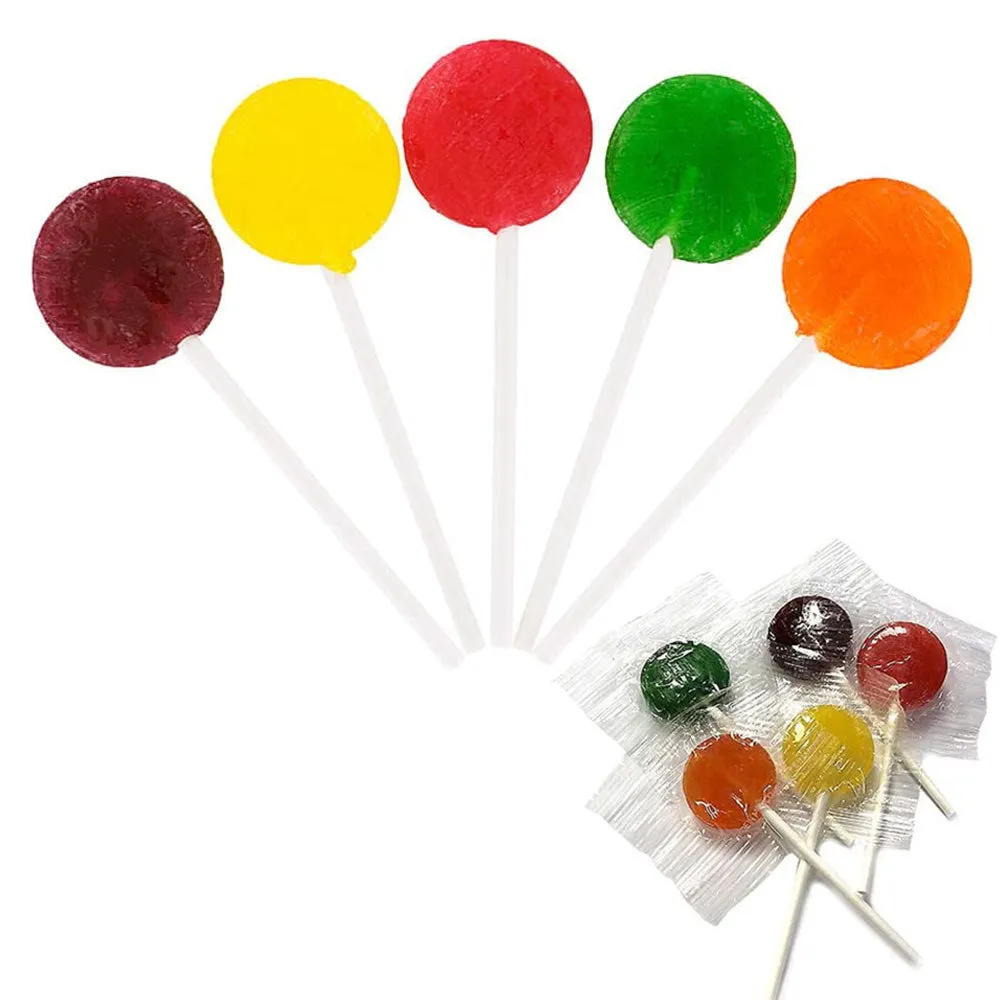 6 Bags Flavored Pops Assorted Lollipops Hard Candy Flat Sucker Sweet Party 3.5oz