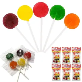 6 Bags Flavored Pops Assorted Lollipops Hard Candy Flat Sucker Sweet Party 3.5oz