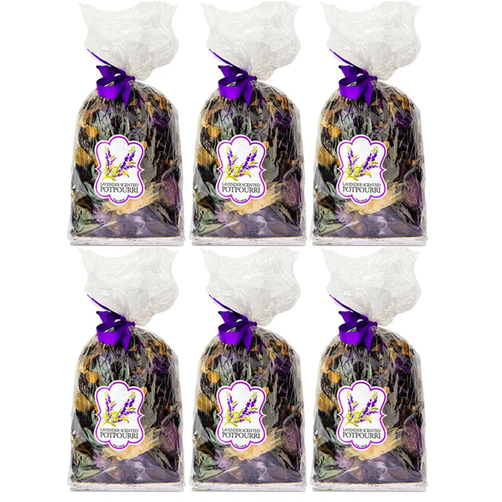 6 Bags Lavender Potpourri Aroma Scented Flower Petal Kitchen Bathroom Decor 6 oz