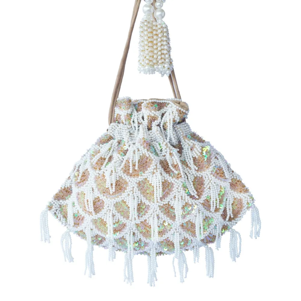 Adora By Ankita Gold Sequin Pearl Flapper