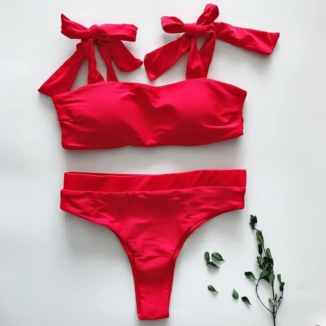 Brand Lace Up Bikini