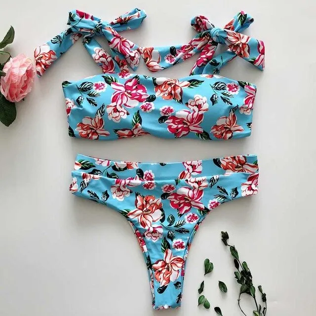 Brand Lace Up Bikini