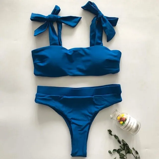 Brand Lace Up Bikini