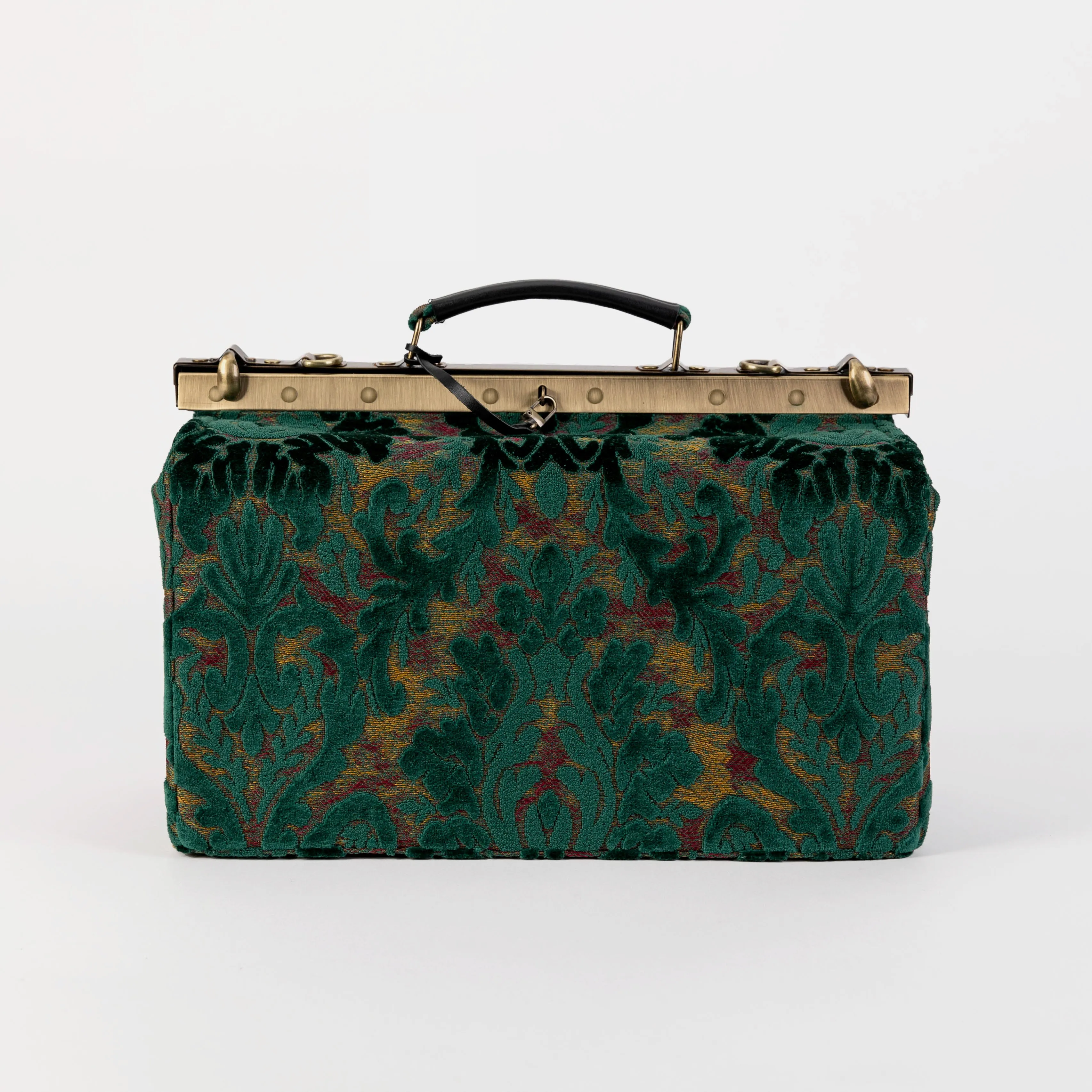 Burnout Velvet Jade Green Genevieve Carpet Gladstone Bag