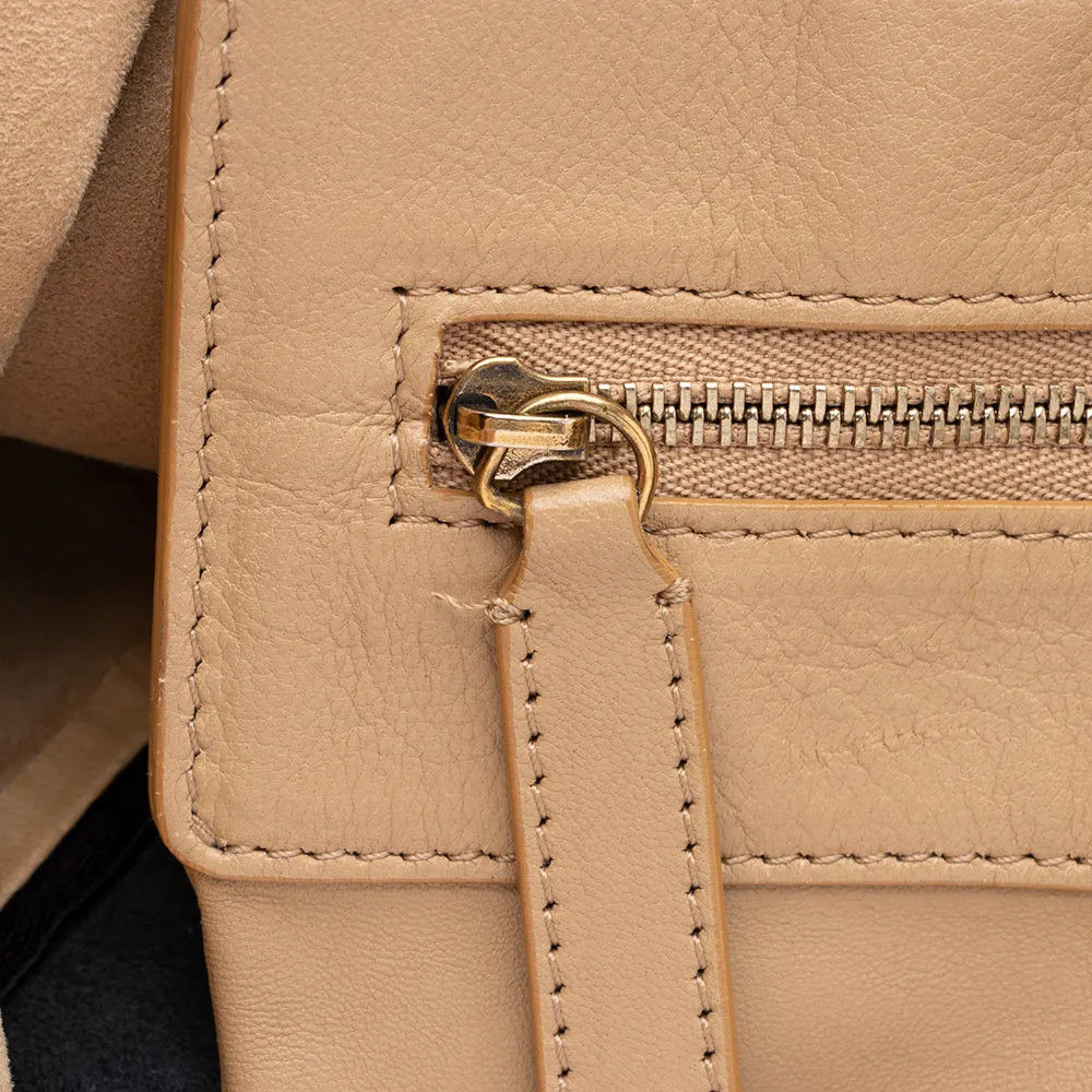 Celine Lambskin Bicolor Cabas Vertical Tote (SHF-15865)