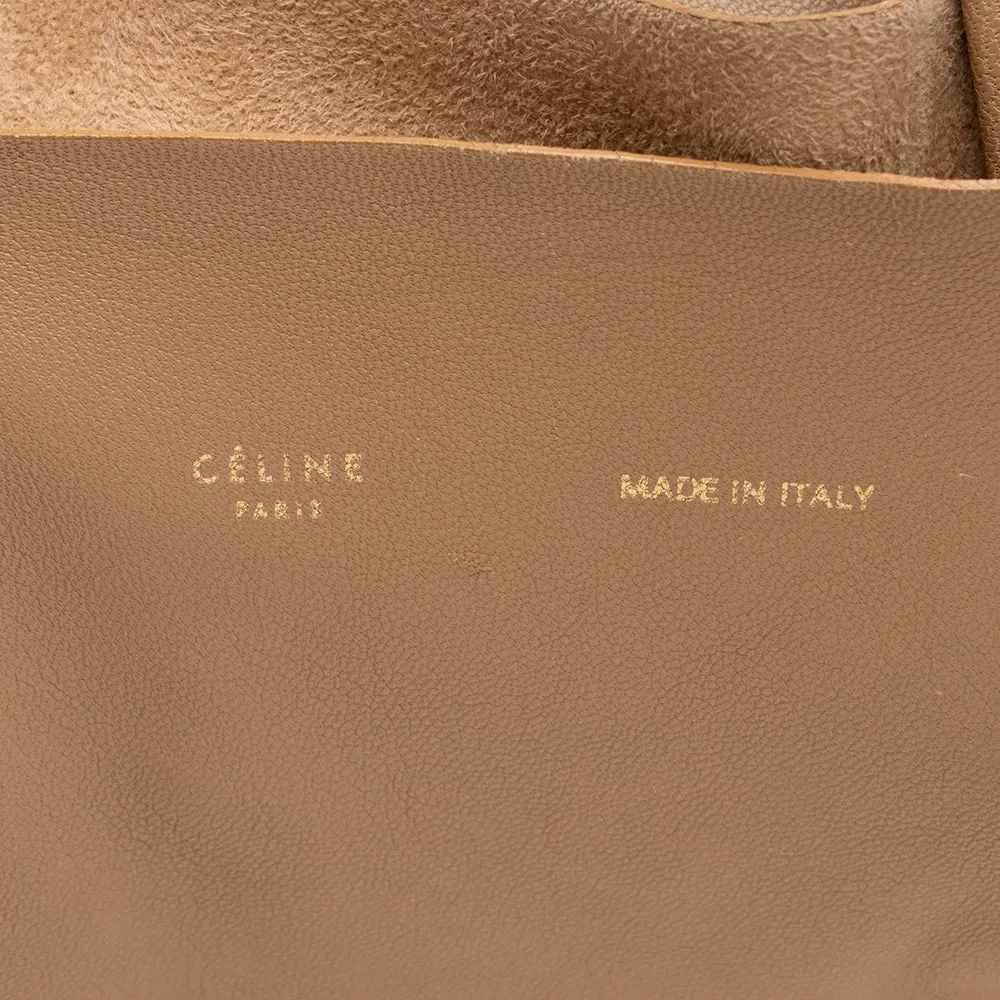 Celine Lambskin Bicolor Cabas Vertical Tote (SHF-15865)