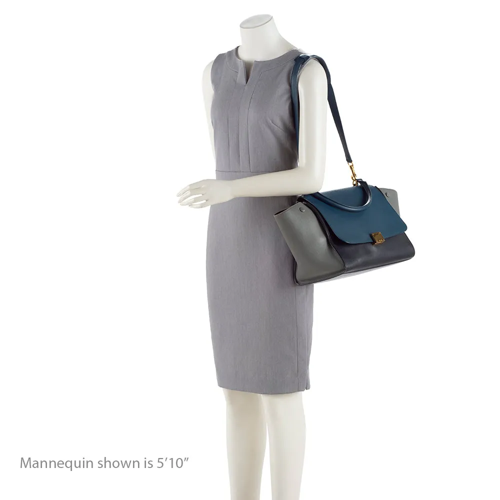 Celine Tricolor Calfskin Small Trapeze Bag (SHF-17369)