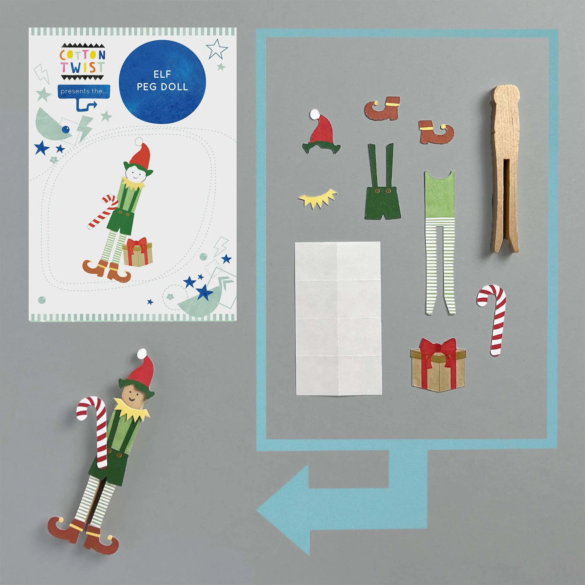 Make Your Own Elf Peg Doll by Cotton Twist - FINAL SALE