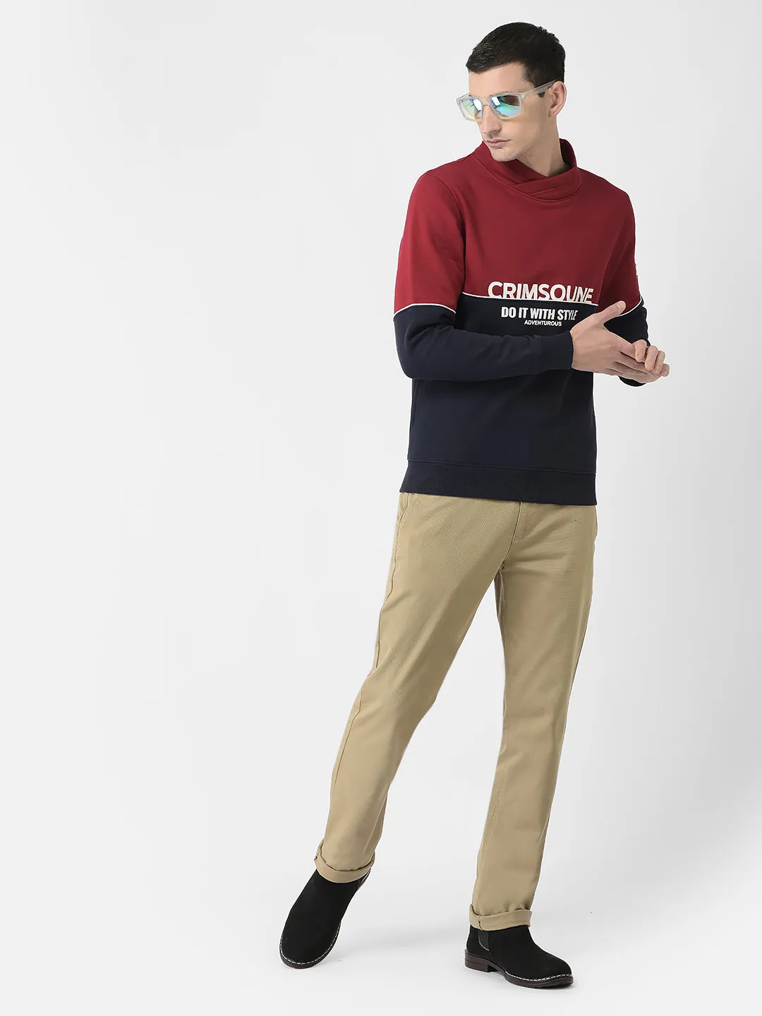 Maroon Brand-Logo Sweatshirt