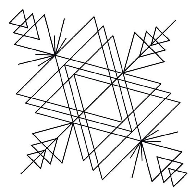 Monochrome Geometric Temporary Tattoo