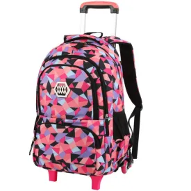 Vbiger Large-capacity Trolley School Bag Travel Rolling Backpacks for Primary School Students